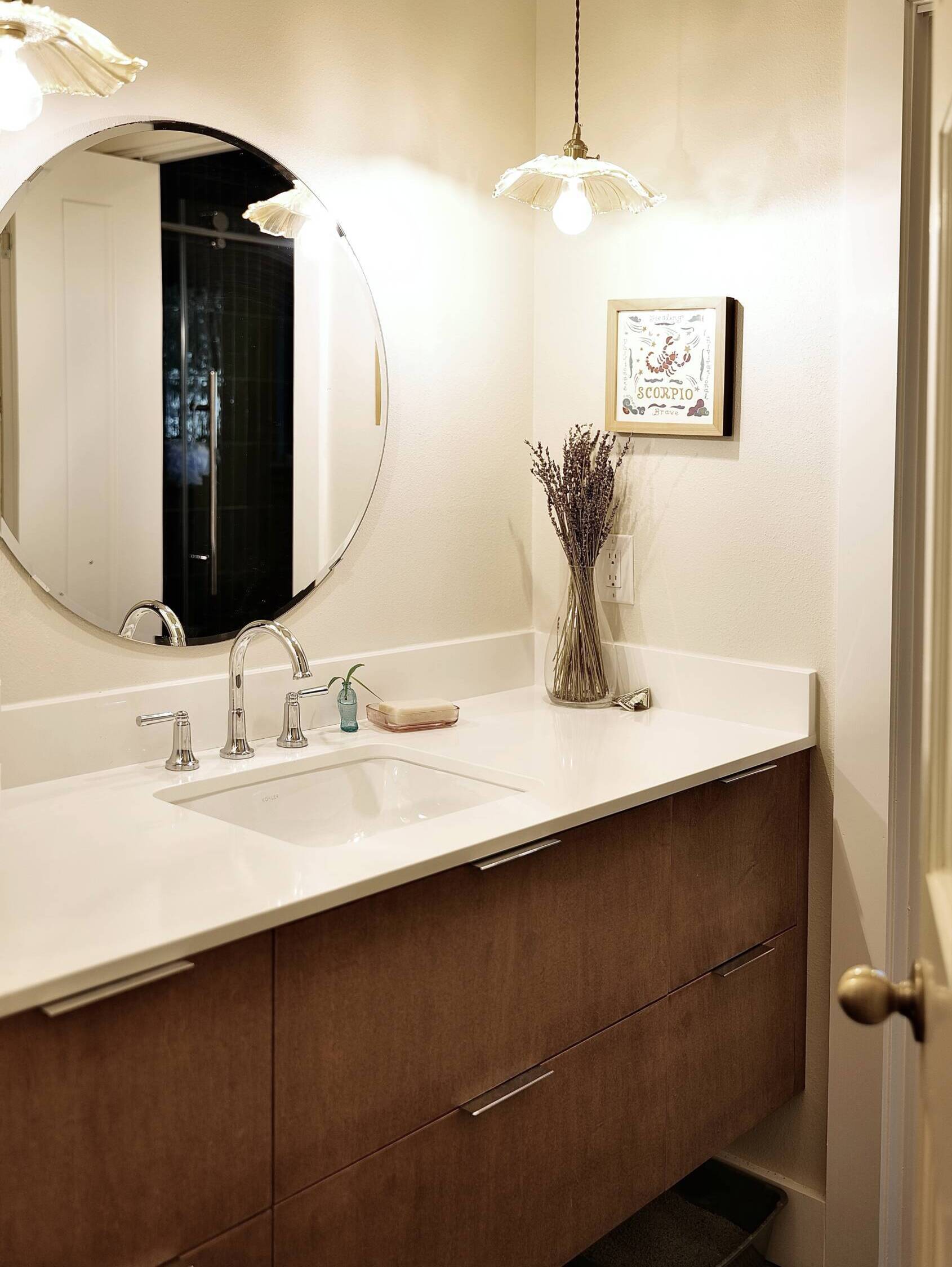 Updated bathroom vanity in Austin remodel