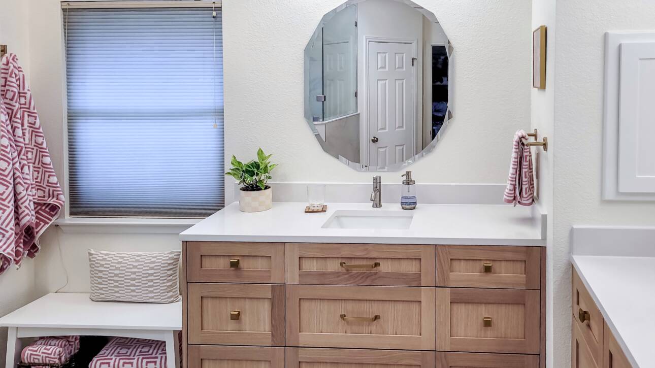 Finished bathroom remodel in Austin